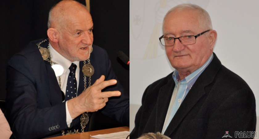 Przewodniczący Rady Miejskiej Benedykt Nitka (z lewej) jako jedyny radny wstrzymał się od głosu przy przyjmowaniu nowych statutów sołectw. Z kolei Zdaniem Wiesława Pokorskiego (z prawej), gdyby urzędnicy obudzili się w czas i podjęli uchwałę, dzisiaj nie byłoby tych problemów fot. Magdalena Lachowic