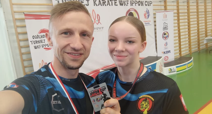 Gabrysia Rybarczyk z trenerem Lucjanem Skowrońskim fot. z arch. Lucjana Skowrońskiego