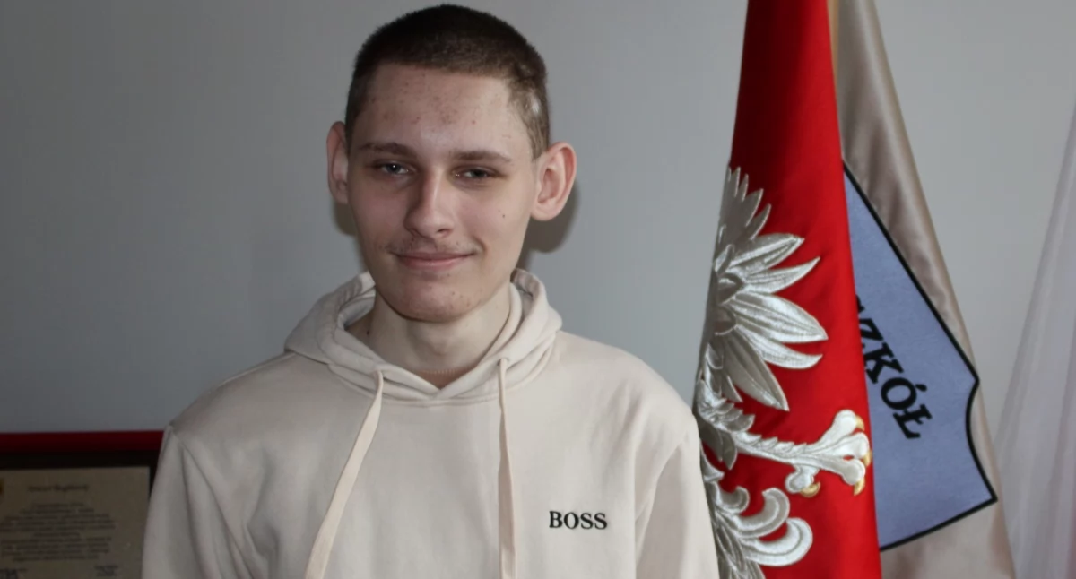 Marcel Sadowski odniósł kolejny sukces w olimpiadzie, tym razem polonistycznej fot. ZS Strzelno