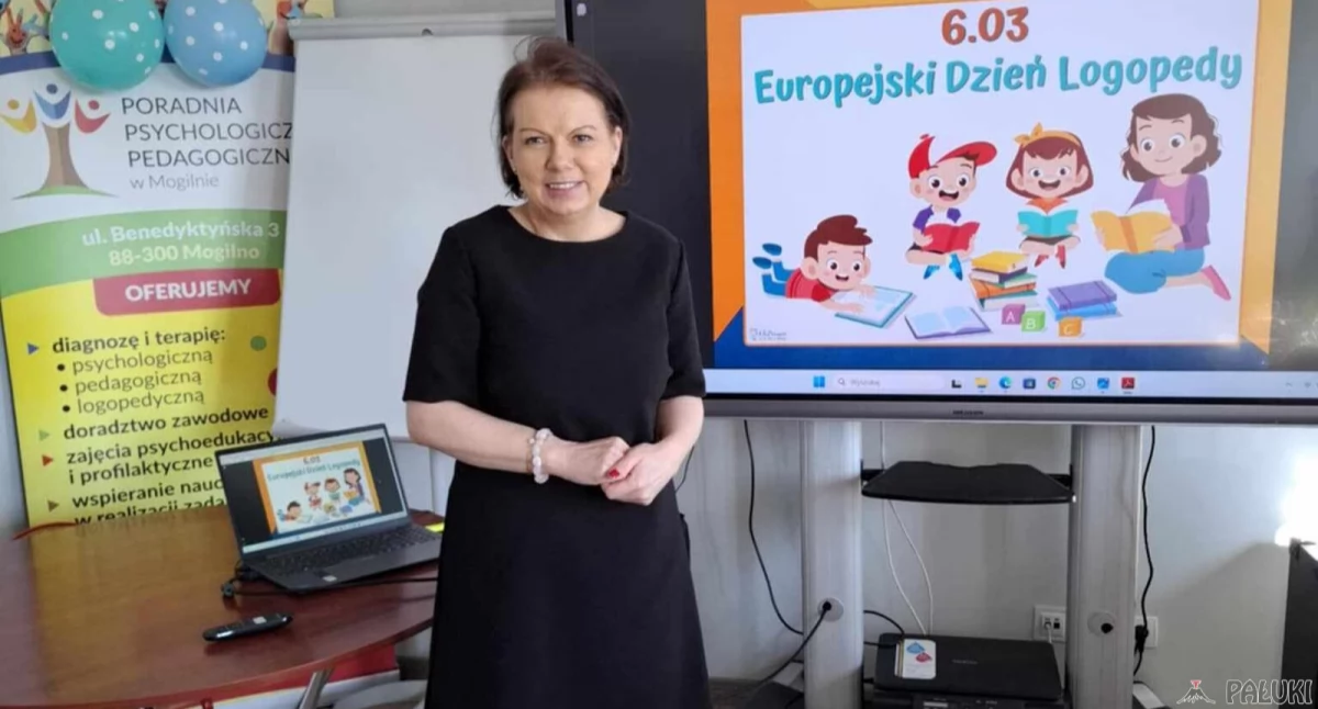 Inicjatorką i prowadzącą spotkanie była logopedka i neurologopedka w mogileńskiej PPP Magdalena Sobczyńska fot. Paweł Lachowicz