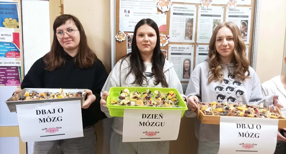Szkoły, przedszkola, nauka, Obchodzili Światowy Dzień Mózgu wolontariusze przygotowali zdrowe przekąski (zdjęcia) - zdjęcie, fotografia