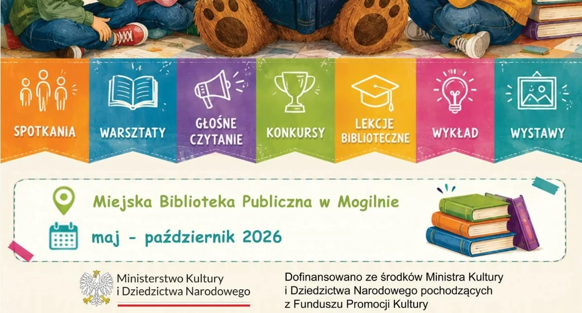 Festyny, pikniki, imprezy, Akcje książkowymi misiami Miejskiej Bibliotece Publicznej Mogilnie października - zdjęcie, fotografia