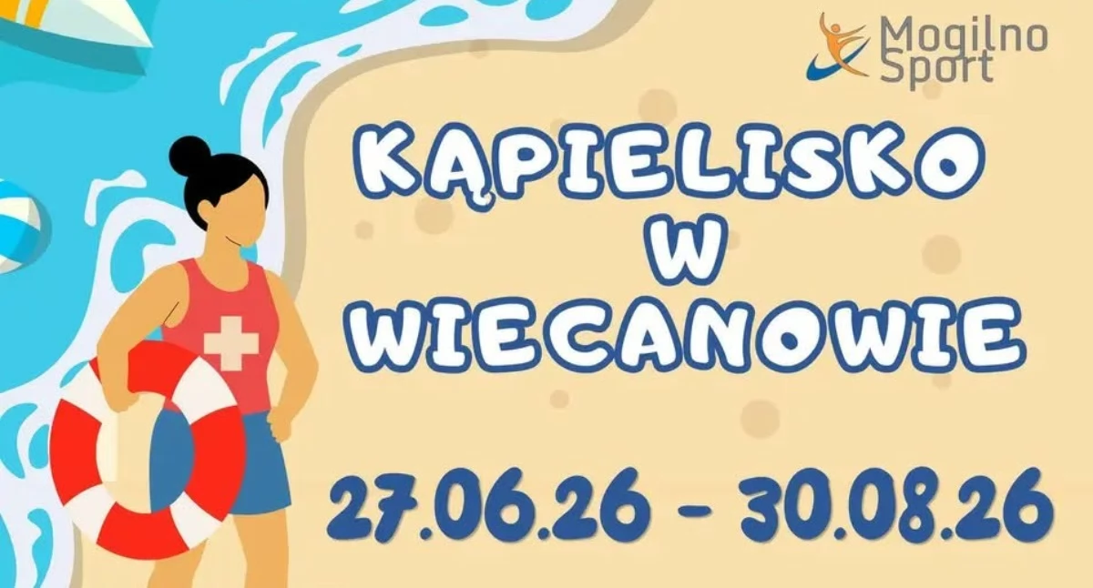 Życie miast i wsi, Kąpielisko Wiecanowie czynne czerwca - zdjęcie, fotografia