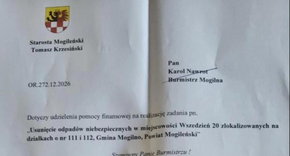 Rolnictwo, las, ekologia, Wicestarosta Owsińska przewodniczący Barczak stanęli murem starostą Krzesińskim Mogilno dodatkowych tysięcy wywóz odpadów Wszednia - zdjęcie, fotografia