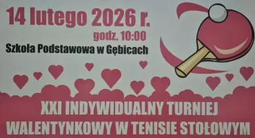 SP Gębice - 21. edycja Indywidualnego Turnieju Walentynkowego w Tenisie Stołowym