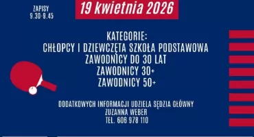 W niedzielę 19 kwietnia ostatni turniej Grand Prix w tenisie stołowym w Trzemesznie