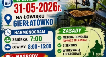 Zawody feederowe w Gierłatówku już 31 maja 2026 roku